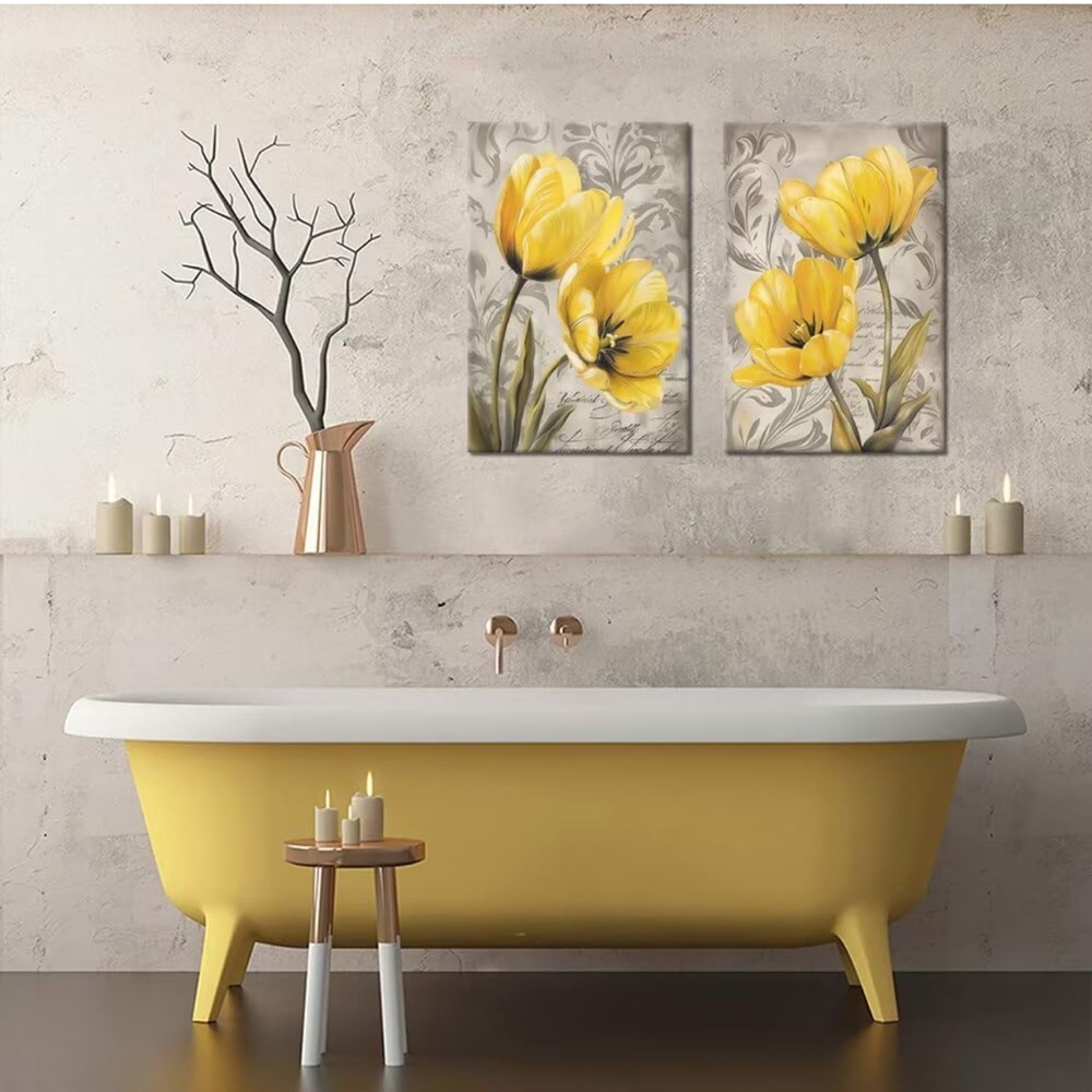 Yellow Floral Wall Art Decor